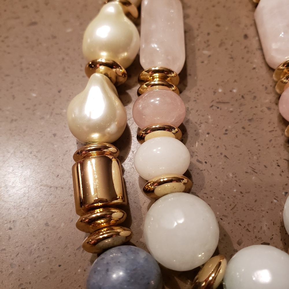 Multi-color Natural Stone Bead Necklace - Picture 2 of 5